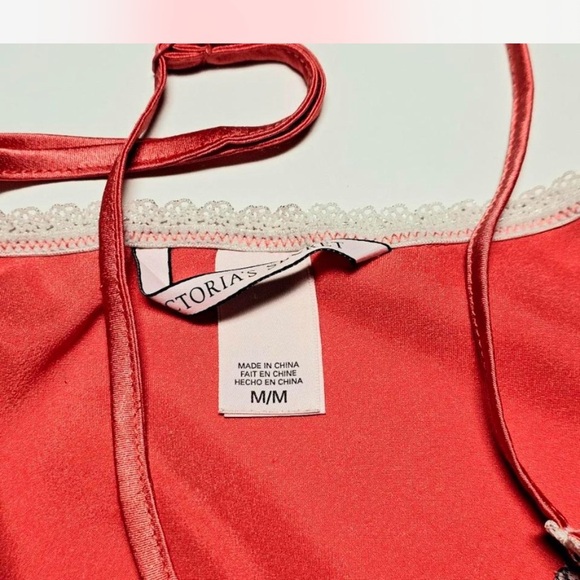 Victoria Secret Satin Slip Lingerie w/Lace, M - Picture 5 of 6